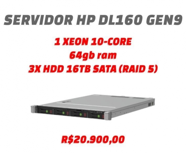 Servidor HP Proliant DL160 Gen 9